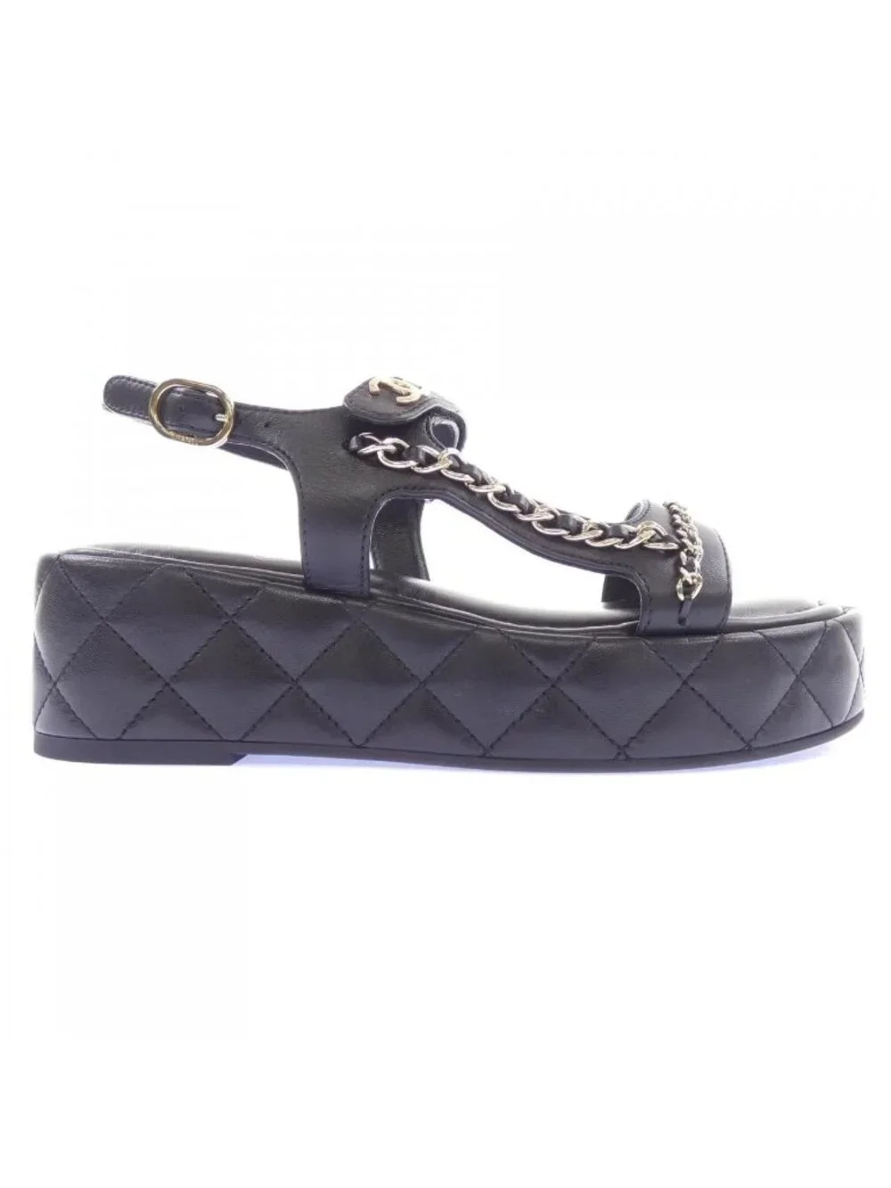 Chanel Quilted Sandals Black